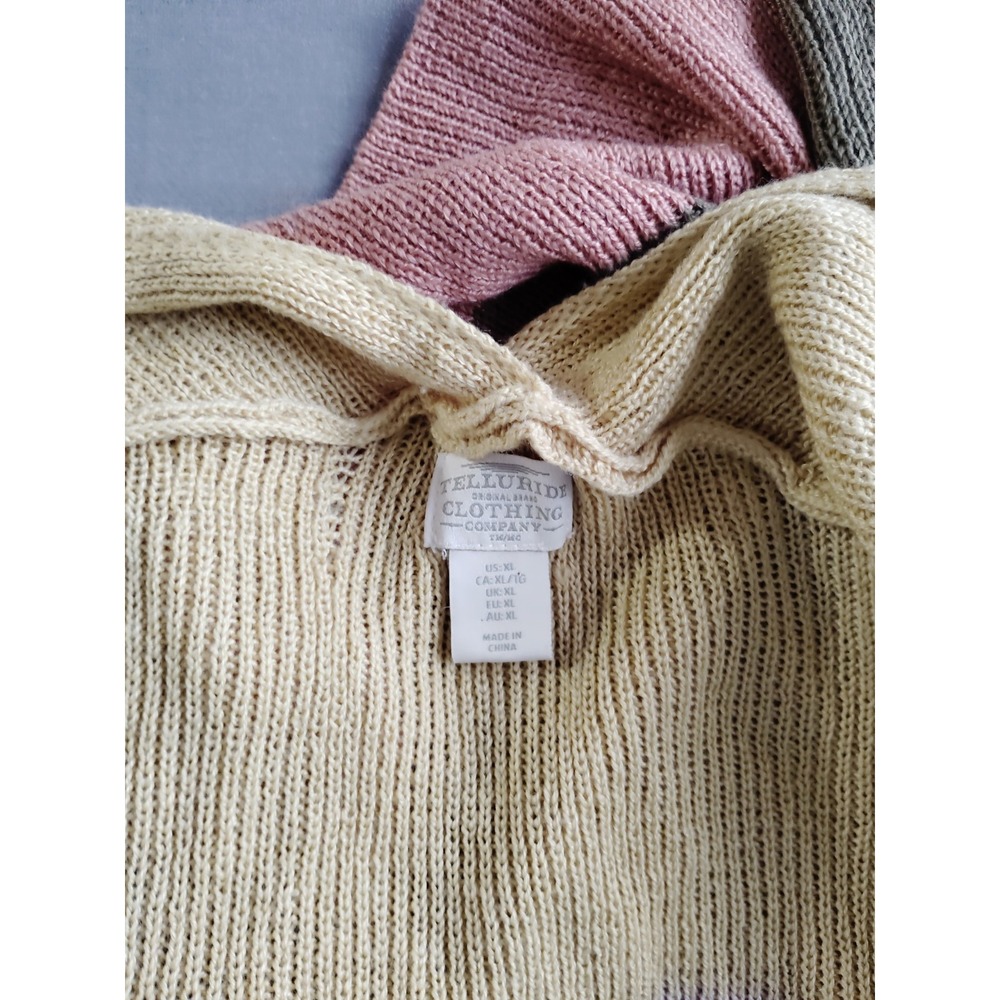 Women XL Color Block Open Front Lagun Duster Western Artsy Academia Y2K Cardigan - Picture 6 of 12